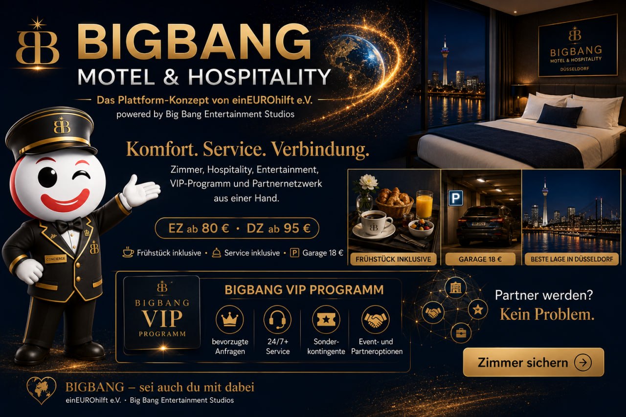 BigBang Motel & Hospitality – Komfort. Service. Verbindung.